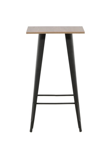 VENTURE DESIGN Tempe barbord, med fotsttte, firkantet - valntt MDF og svart stl (60x60)