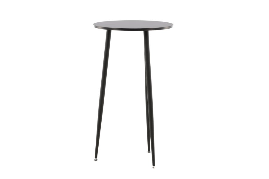 VENTURE DESIGN Plaza barbord, rundt - svart MDF og sort stl (60)