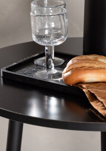 VENTURE DESIGN Plaza barbord, rundt - svart MDF og sort stl (60)