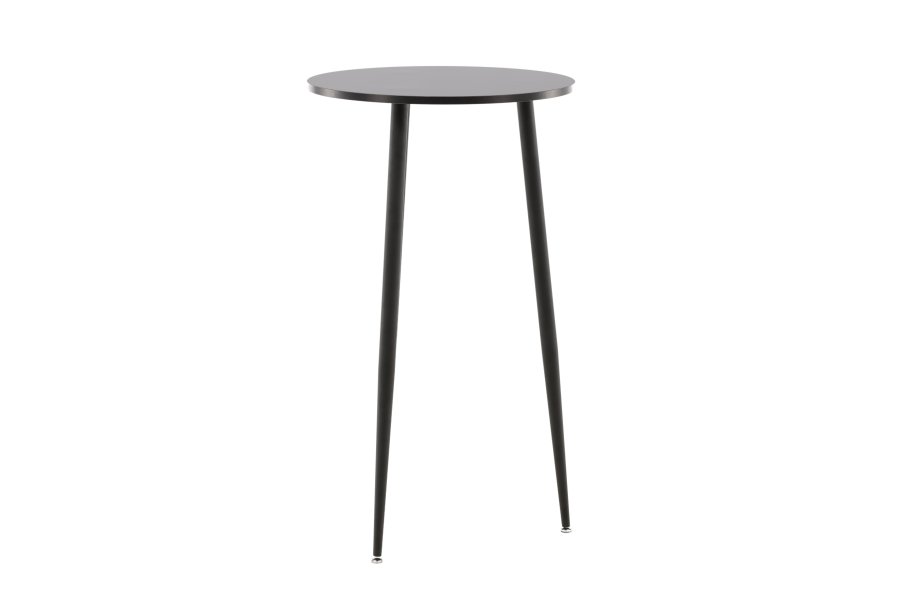 VENTURE DESIGN Plaza barbord, rundt - svart MDF og sort stl (60)