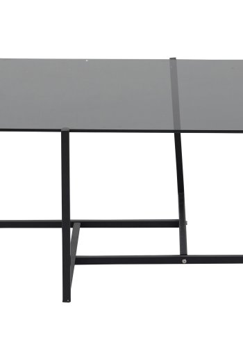 VENTURE DESIGN Hybrid salongbord - grtt glass og svart jern (80x80)