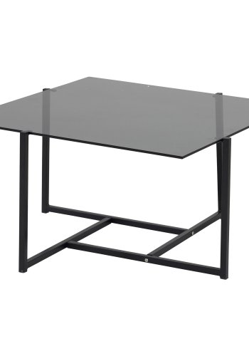 VENTURE DESIGN Hybrid salongbord - grtt glass og svart jern (80x80)