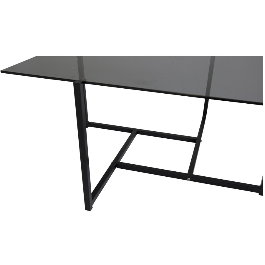 VENTURE DESIGN Hybrid salongbord - grtt glass og svart jern (80x80)