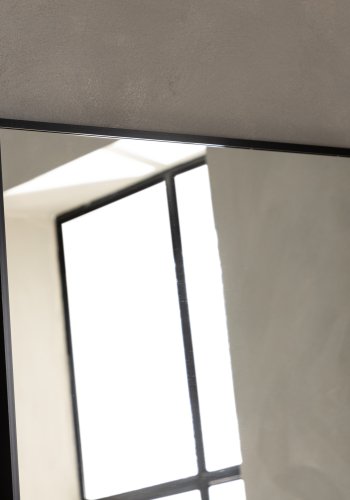VENTURE DESIGN Dalton veggspeil, rektangulrt - speilglass og matt sort aluminium (190x67 cm)