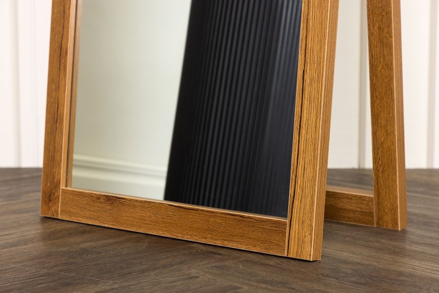 VENTURE DESIGN Sebring gulvspeil, rektangulrt - speilglass og valntt MDF (170x55)