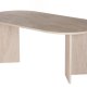 NORDV&Auml;RK Meridia spisebordss�t, m. 1 bord og 4 stole - sand travertin melamin, hvid chenille polyester, m�rk valn�d b�g