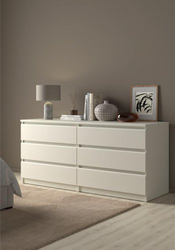 TVILUM Naia Kommode - Esche weiß, mit 6 Schubladen 