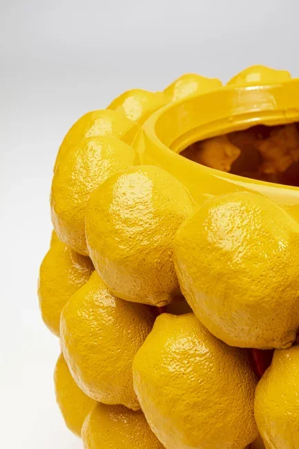KARE DESIGN Deco Lemon Juice urtepotteskjuler, rund - gul polysandsten (34)