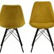 ACT NORDIC Eris Esszimmerstuhl - gelber Stoff und schwarzes Metall