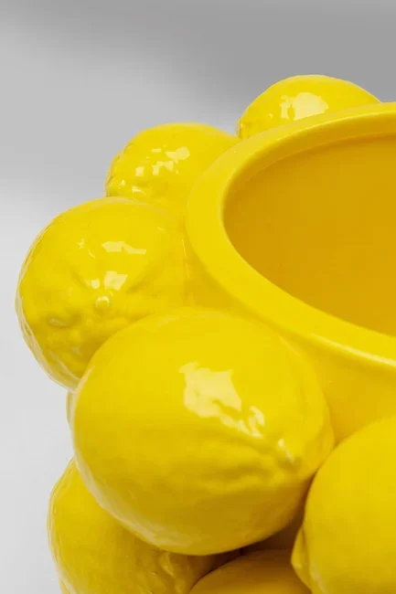 KARE DESIGN Lemon Juice vase, rund - gul porceln (H:19cm)