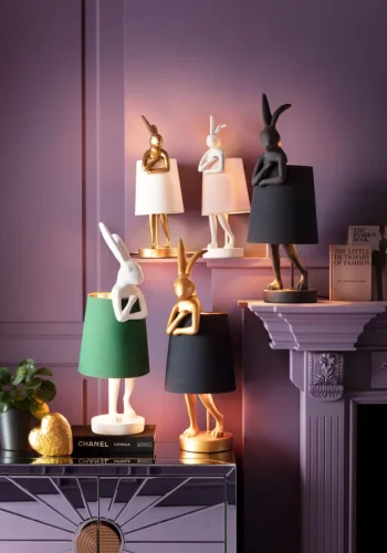 KARE DESIGN Animal Rabbit bordlampe - sort hr og polyresin/stl