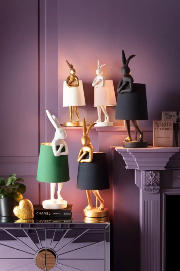 KARE DESIGN Animal Rabbit bordlampe - sort hr og polyresin/stl