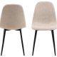 ACT NORDIC Celia spisestuestol - beige stoff og sort stl