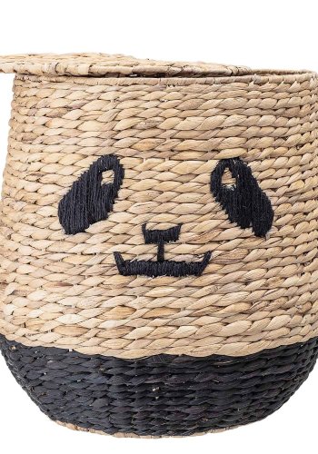 BLOOMINGVILLE MINI panda kurv - naturlig vannhyasint, rund (36)