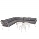 VENTURE DESIGN Roxo 2-pers. hjrne hagesofa - gr polyester og hvitt stl