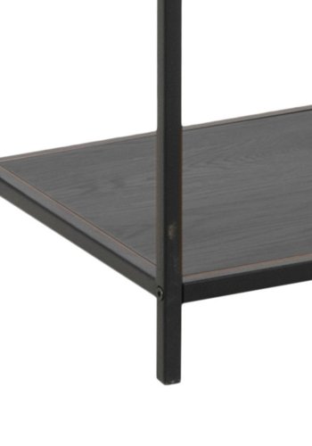 ACT NORDIC Seaford bogreol - sort melaminask og metal (H:185cm x114cm x 35cm)