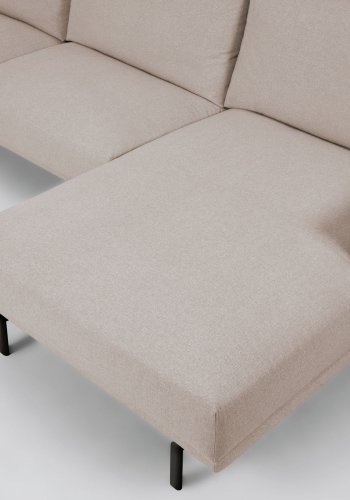 KAVE HOME Galene 3-manns sofa, med hyre sjeselong - beige resirkulerte fibre og jern