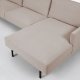 KAVE HOME Galene 3-manns sofa, med hyre sjeselong - beige resirkulerte fibre og jern