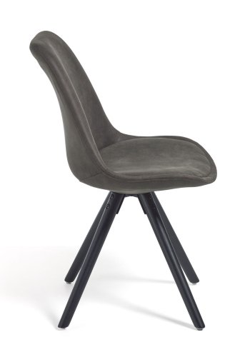 KAVE HOME Lars spisestol - grafittgr stoff og svart bk