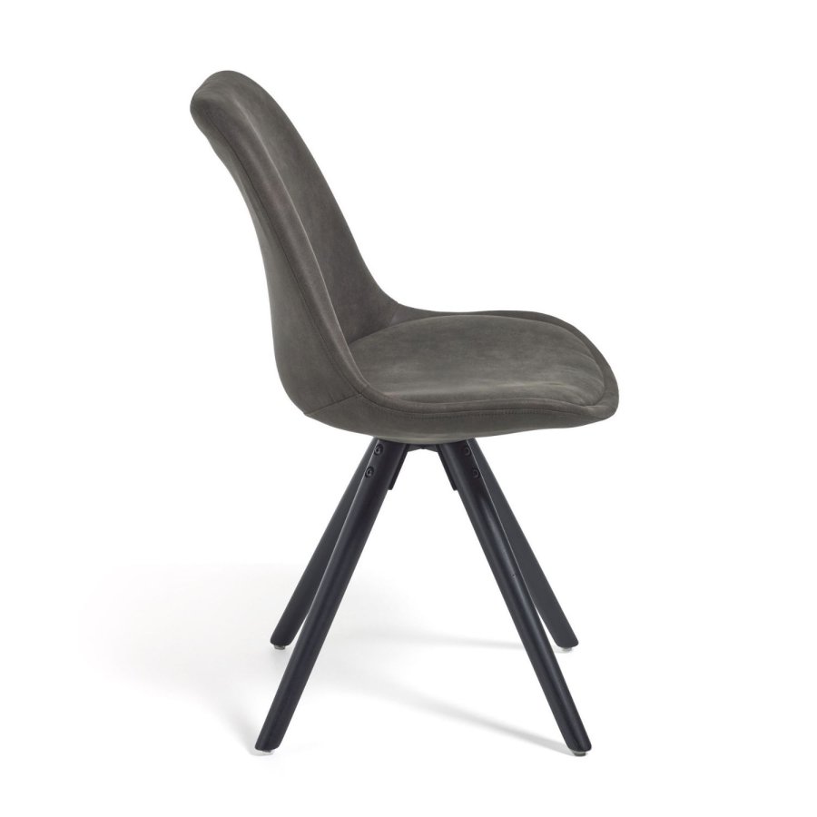 KAVE HOME Lars spisestol - grafittgr stoff og svart bk