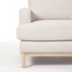 KAVE HOME Mihaela 3-manns sofa med hyre sjeselong - hvit microbouclé og naturlig bketre