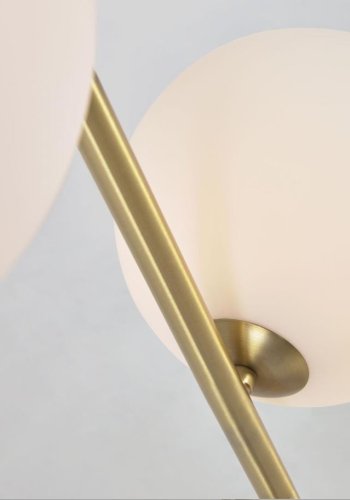 KAVE HOME Lonela gulvlampe - frostet glass, gullmetall og grnn marmor