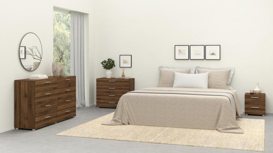 TVILUM Pepe Doppelkommode mit 8 Schubladen - Walnussfolie und Kunststoff