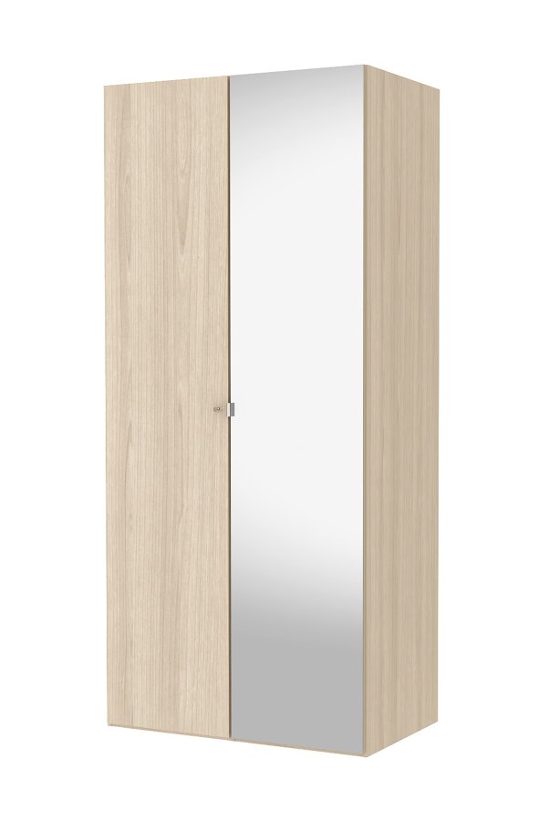 TVILUM Save garderobe - eikestruktur tre med speildr, 100 cm