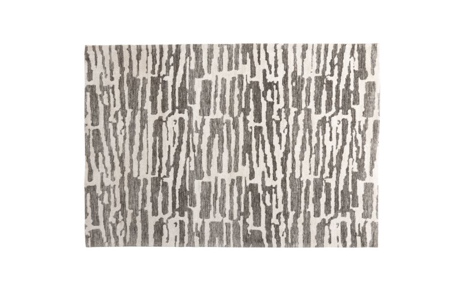 VENTURE DESIGN Milos gulvtppe, rektangulr - hvid/gr mikropolyester (230x160)