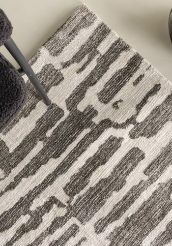 VENTURE DESIGN Milos gulvtppe, rektangulr - hvid/gr mikropolyester (230x160)