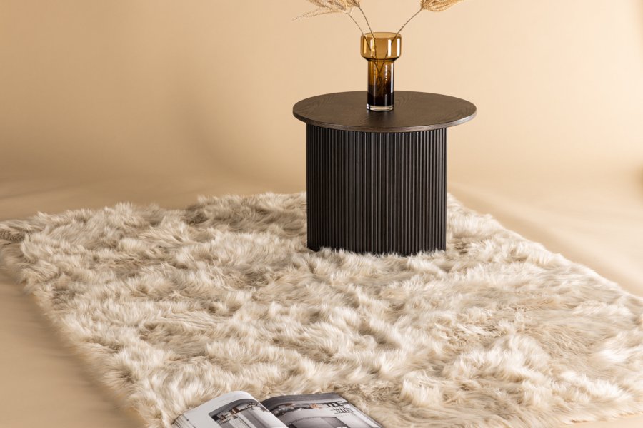 VENTURE DESIGN Katy gulvtppe, rektangulr - beige akryl falsk pels (230x160)
