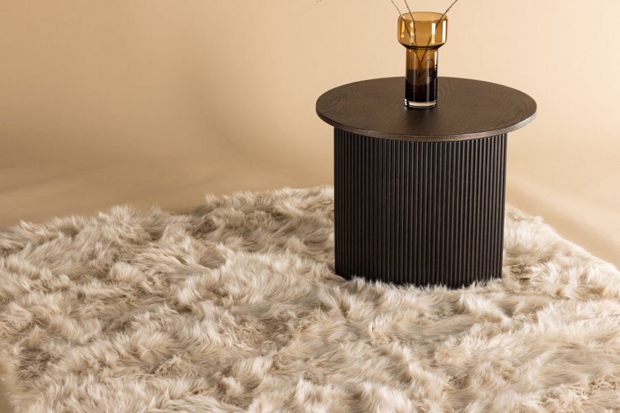 VENTURE DESIGN Katy gulvtppe, rektangulr - beige akryl falsk pels (230x160)