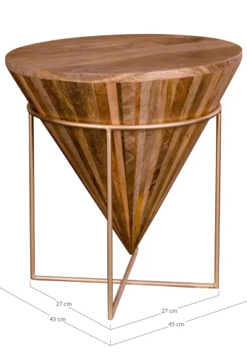 HOUSE NORDIC Hapur sofabord - mangotre og bronsefarget stl, kjegleformet (40)