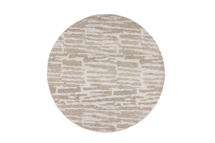 VENTURE DESIGN Milos gulvtppe, rund - hvid/beige mikropolyester (200)