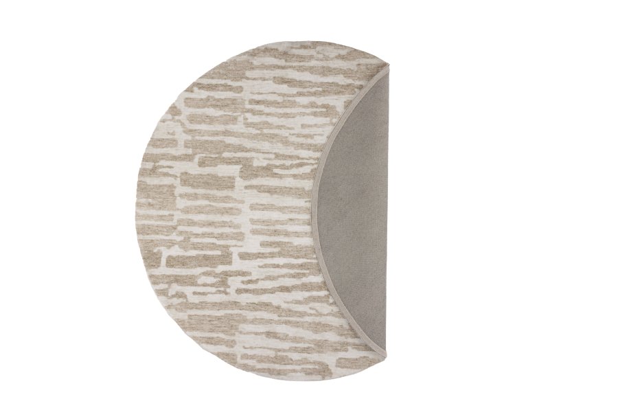 VENTURE DESIGN Milos gulvtppe, rund - hvid/beige mikropolyester (200)