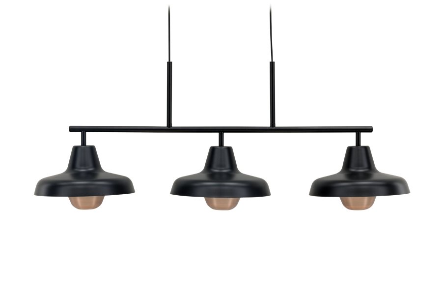 VENTURE DESIGN Stöten taklampe - matt sort og kobberfinish metall