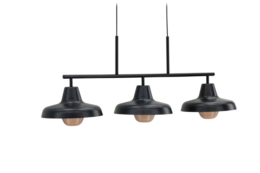 VENTURE DESIGN Stöten taklampe - matt sort og kobberfinish metall