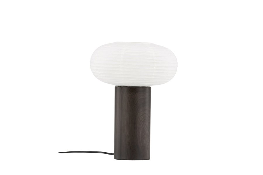 VENTURE DESIGN Hovfjället bordlampe - naturlig rispapir og mrk brun eik foliert stl