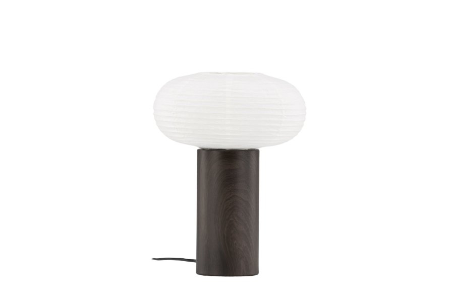 VENTURE DESIGN Hovfjället bordlampe - naturlig rispapir og mrk brun eik foliert stl