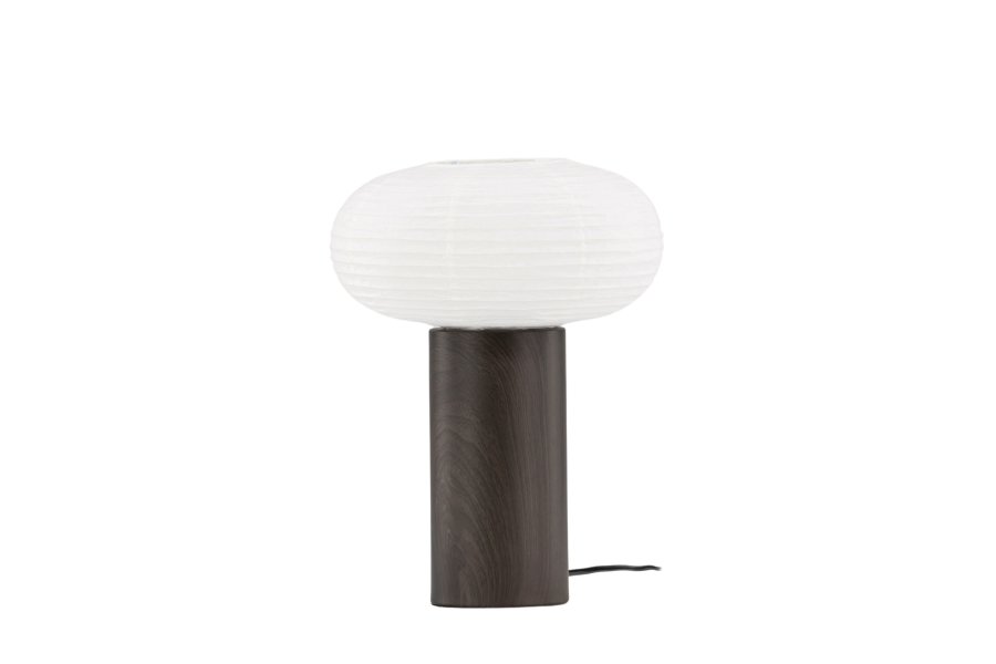 VENTURE DESIGN Hovfjället bordlampe - naturlig rispapir og mrk brun eik foliert stl