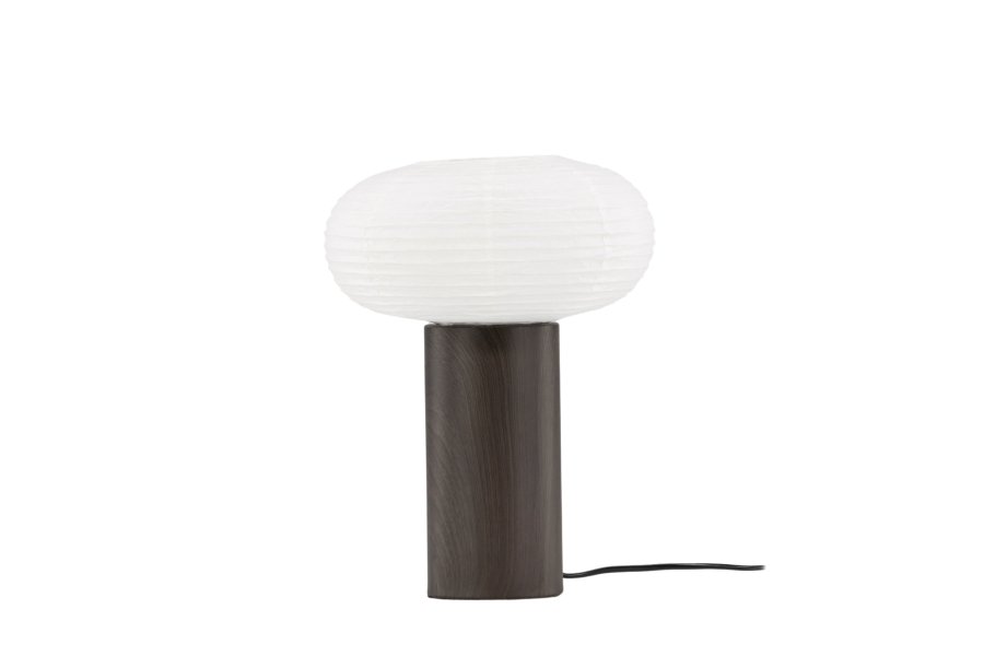 VENTURE DESIGN Hovfjället bordlampe - naturlig rispapir og mrk brun eik foliert stl