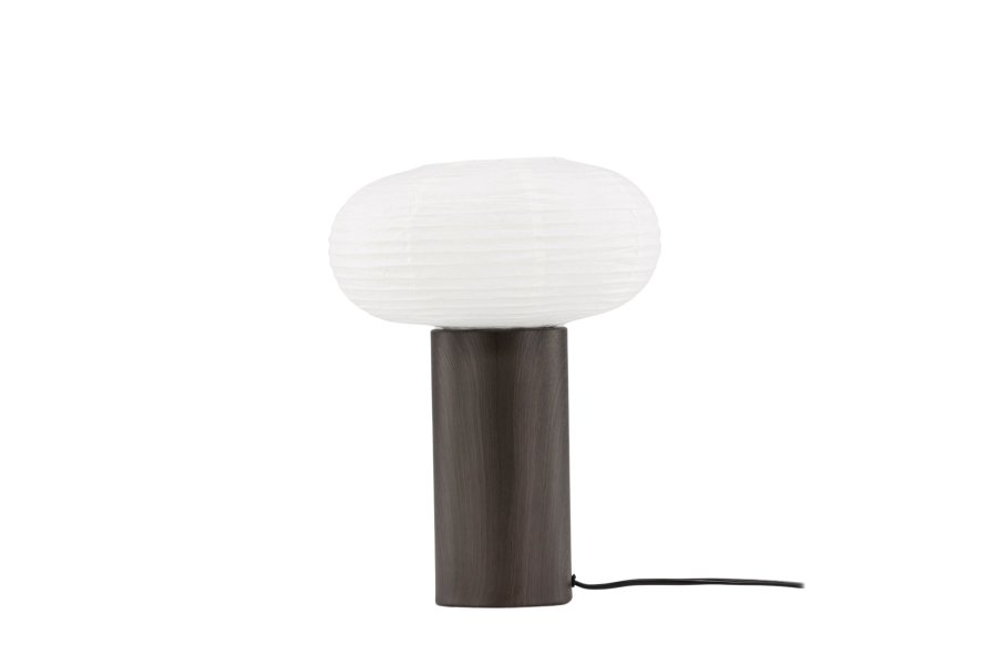 VENTURE DESIGN Hovfjället bordlampe - naturlig rispapir og mrk brun eik foliert stl