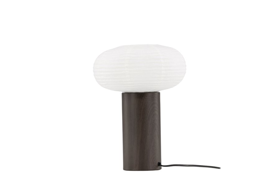 VENTURE DESIGN Hovfjället bordlampe - naturlig rispapir og mrk brun eik foliert stl