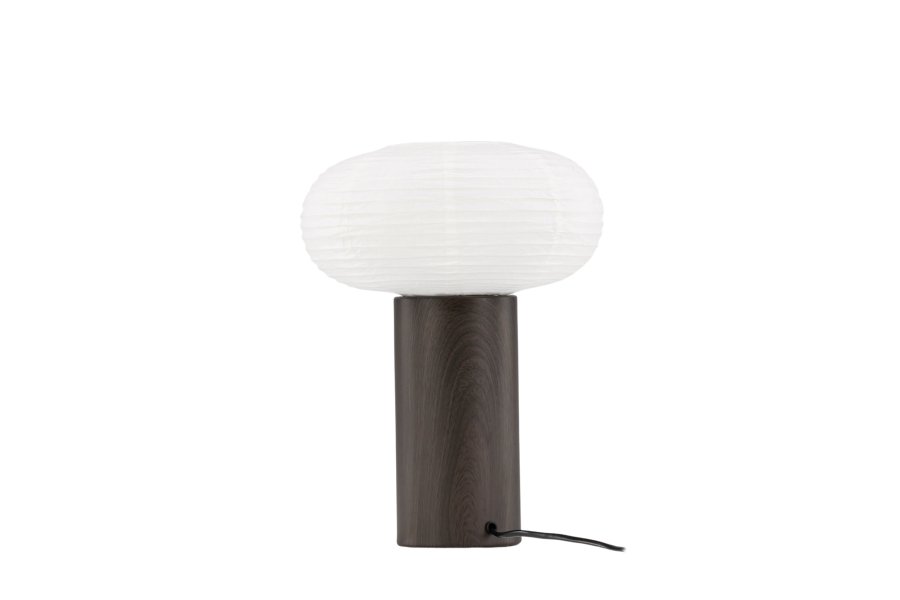 VENTURE DESIGN Hovfjället bordlampe - naturlig rispapir og mrk brun eik foliert stl