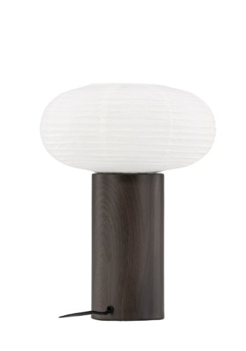 VENTURE DESIGN Hovfjället bordlampe - naturlig rispapir og mrk brun eik foliert stl