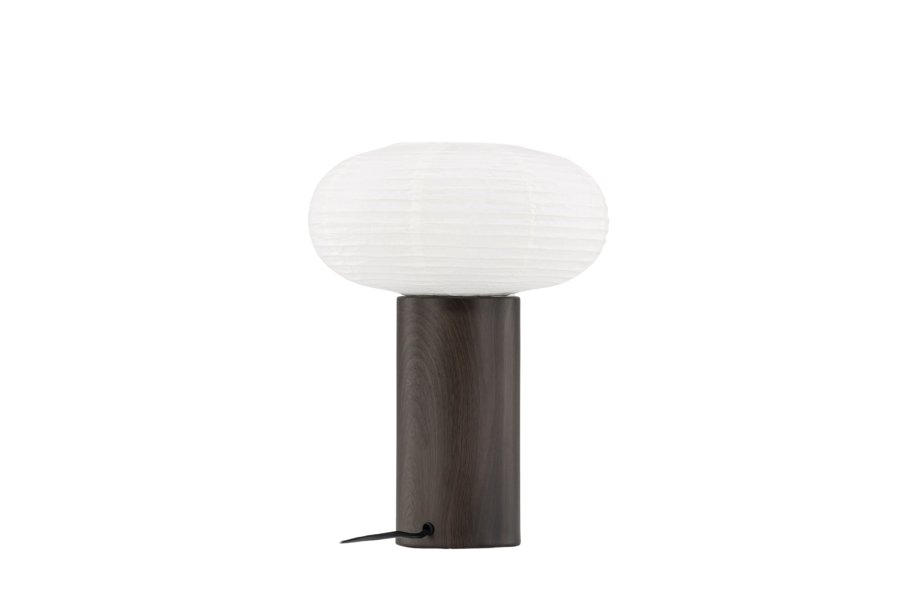 VENTURE DESIGN Hovfjället bordlampe - naturlig rispapir og mrk brun eik foliert stl