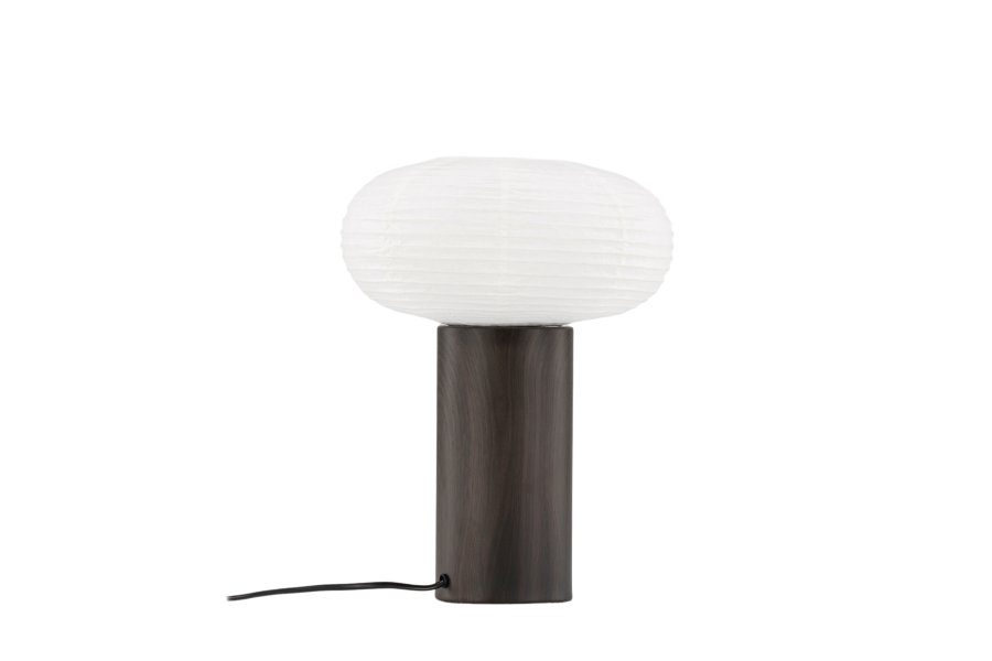 VENTURE DESIGN Hovfjället bordlampe - naturlig rispapir og mrk brun eik foliert stl
