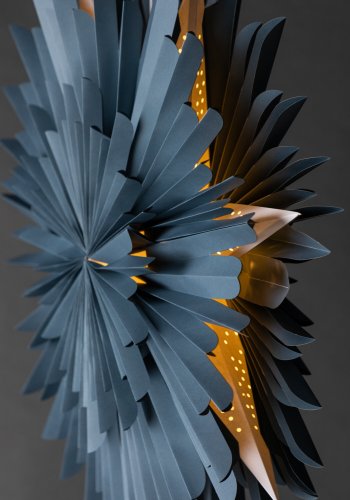 VENTURE DESIGN Sälen taklampe - grtt/bltt papir (80cm)