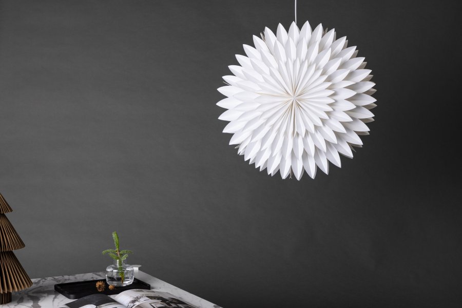 VENTURE DESIGN Storlien taklampe - hvitt papir (60cm)