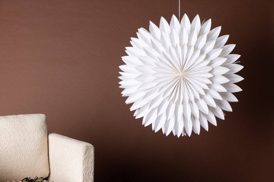 VENTURE DESIGN Storlien taklampe - hvitt papir (80cm)